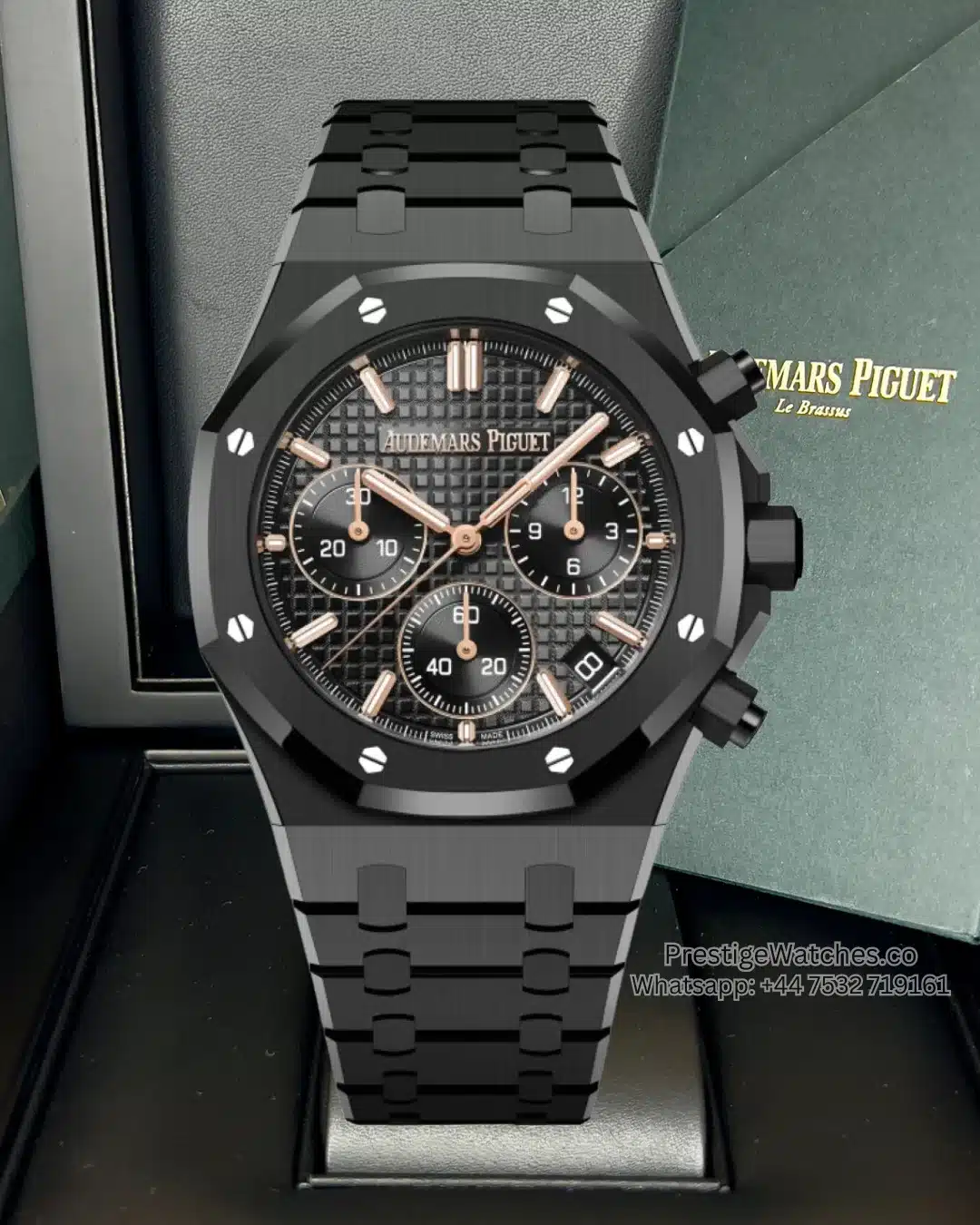 Audemars Piguet Royal Oak Super Clone Chronograph Stainless Steel Black Dial APS 4401 Movement