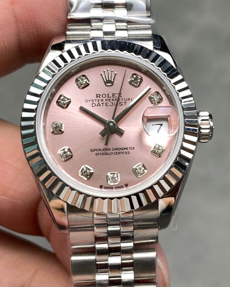 Rolex Lady-Datejust Super Clone 28mm Gold Dust – Pink Dial 179174